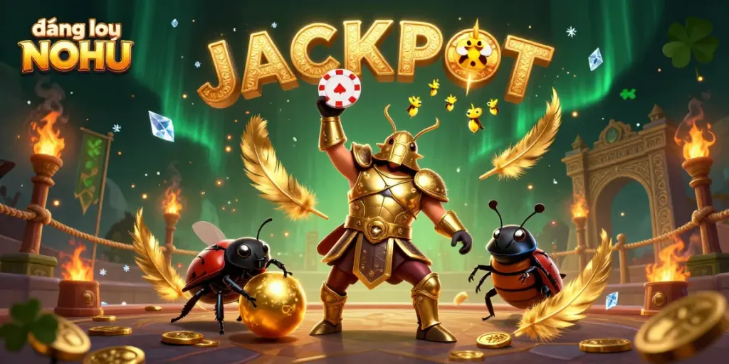 Play and enjoy the thrilling jackpot action at đăng nhập NOHU in a vibrant 3D casino scene.