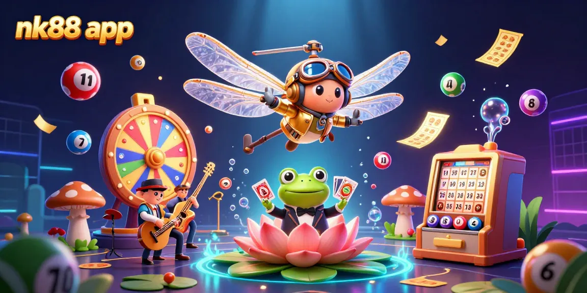 Experience the thrills of the nk88 app with lively casino scenes featuring engaging characters and bright game elements.