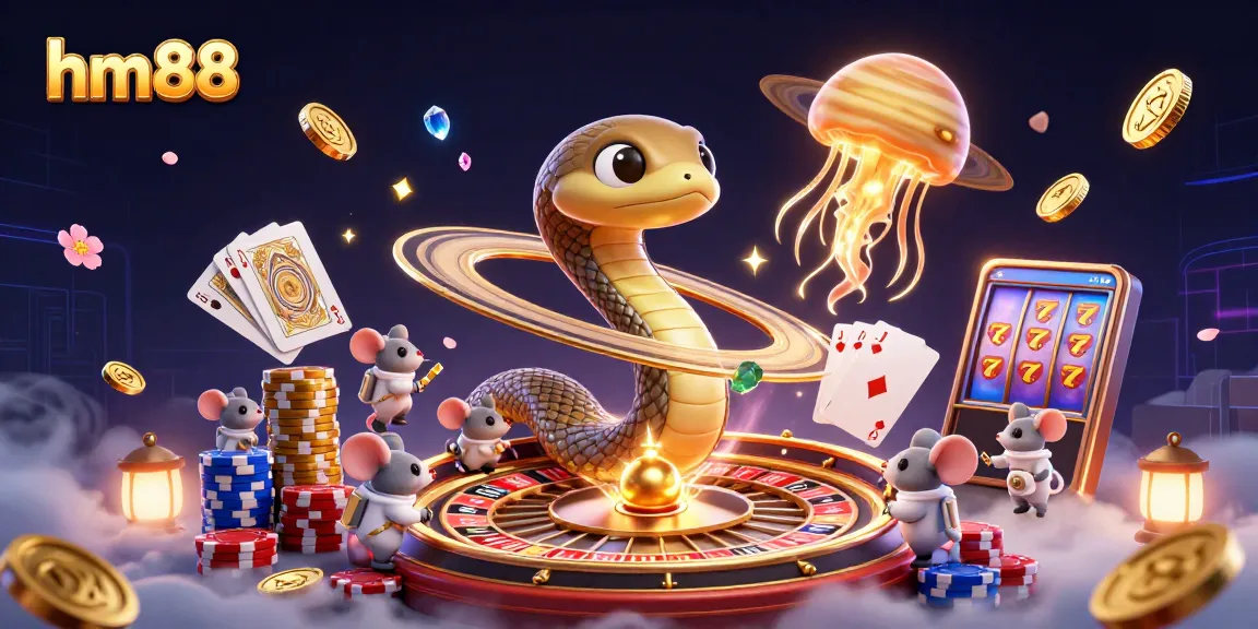 Experience the thrill of gaming with hm88 as playful astronaut mice bet on a cosmic roulette