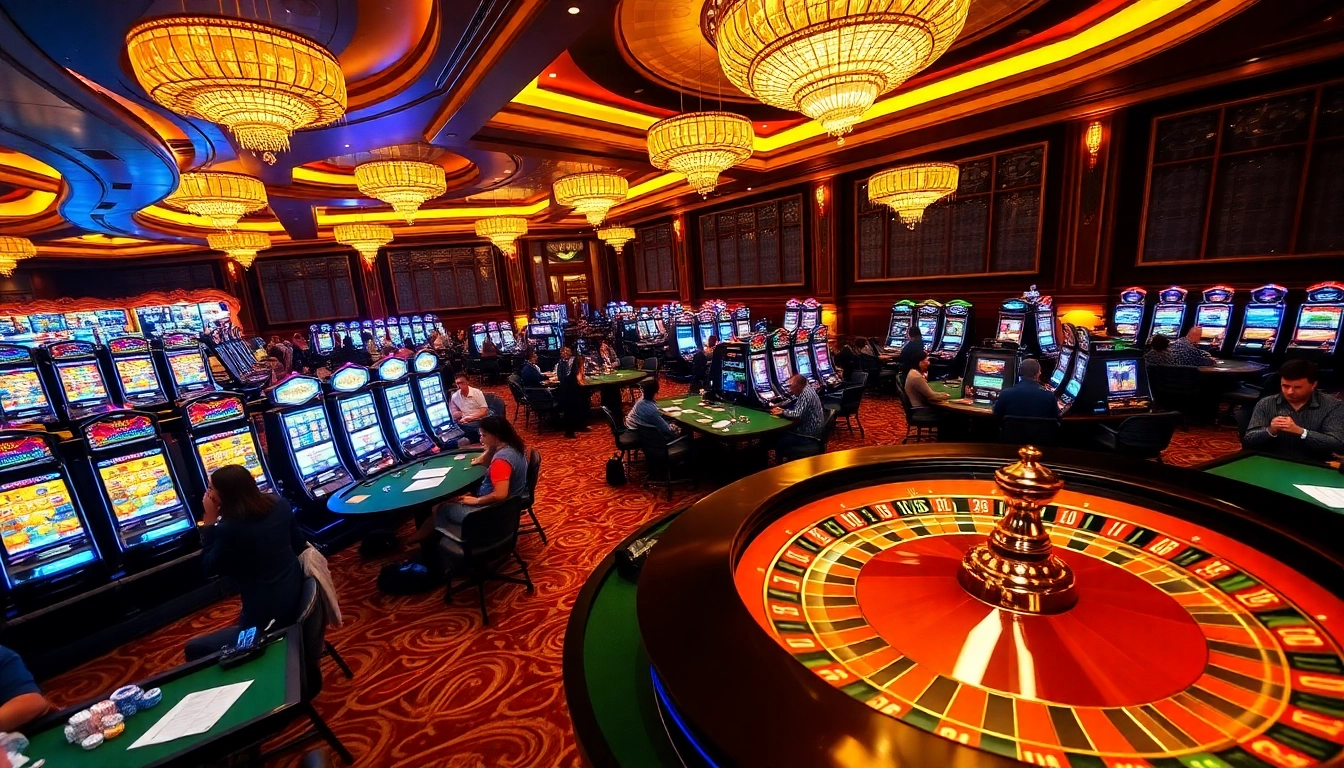 Excited players engage at a roulette table in Nhà cái 23win's luxurious casino atmosphere.