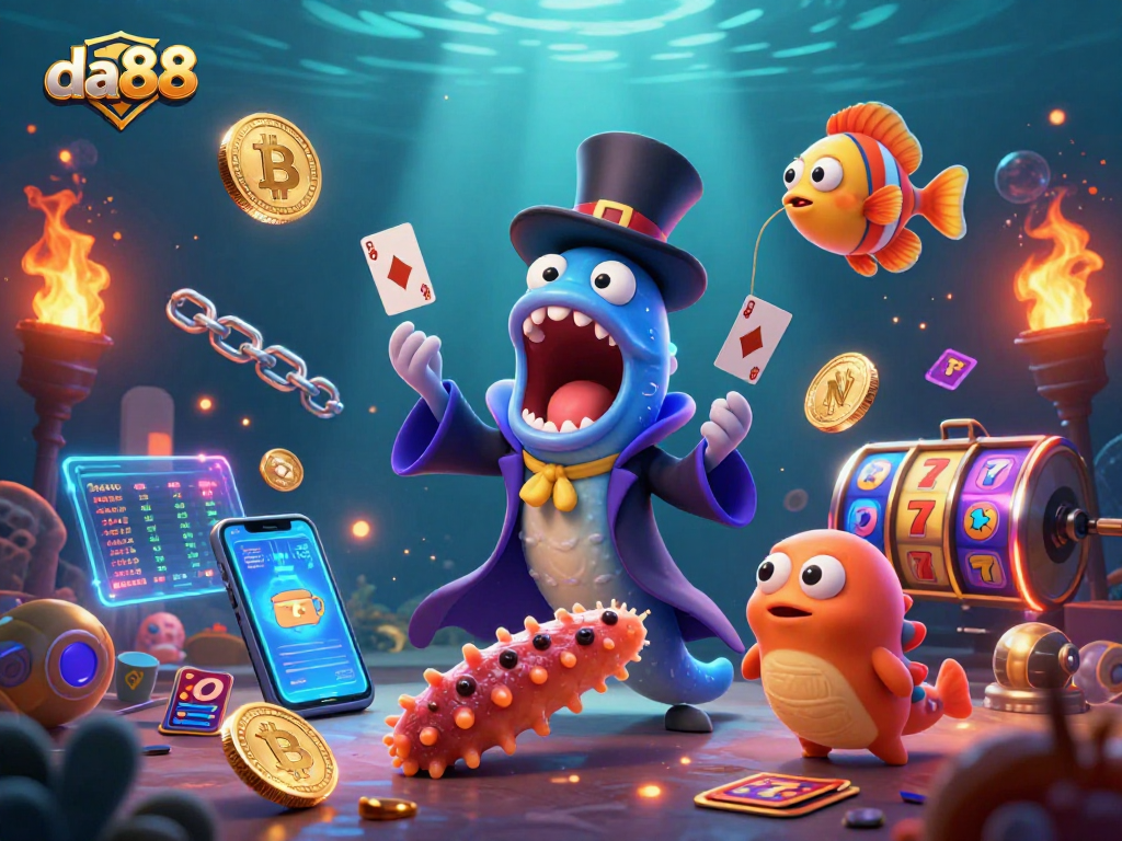Experience da88's magical casino under the sea with enchanting creatures and vibrant slot games.