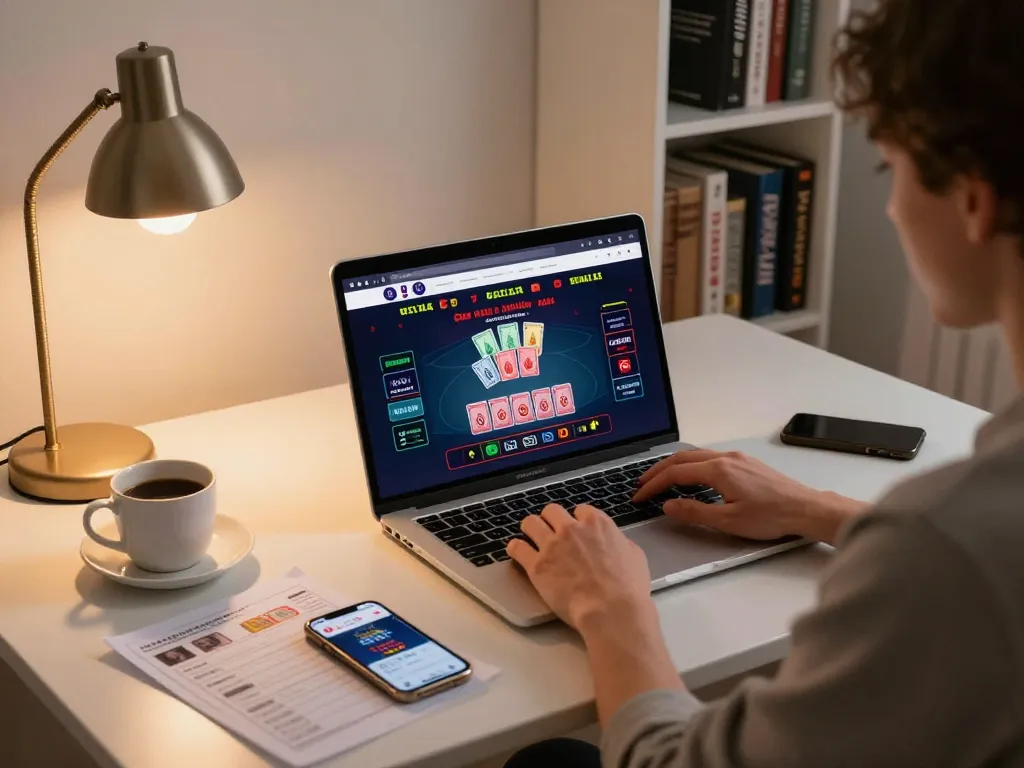 Engaging in live dealer games on https://c168b.com/ from a home setup with laptop and strategy notes.