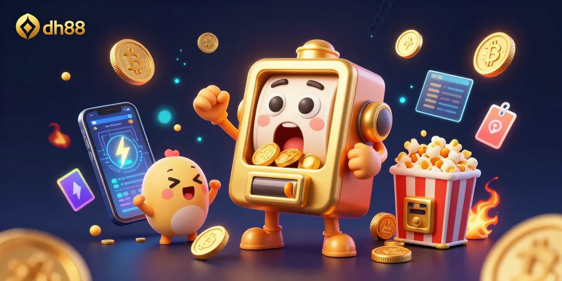 Experience the thrilling jackpot moments at dh88 with vibrant slot machines and crypto elements.