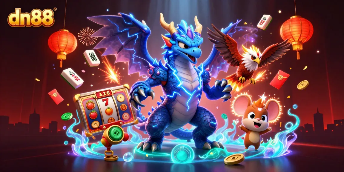 Experience exciting gameplay with dn88's 3D vibrant casino adventure showcasing thrilling slot elements.