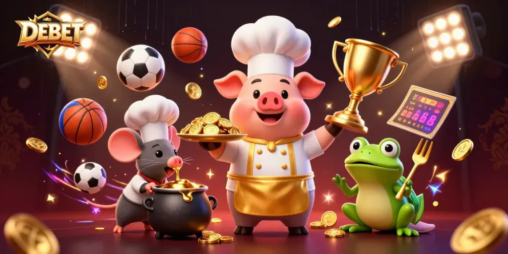 DEBET enhances your betting experience with exciting sports action and vibrant casino elements.