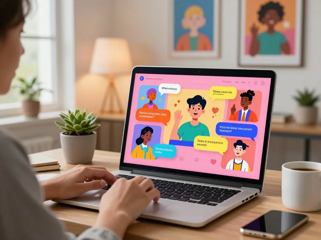 Engaging online chat experience with crushon ai, vibrant AI character avatars displayed.