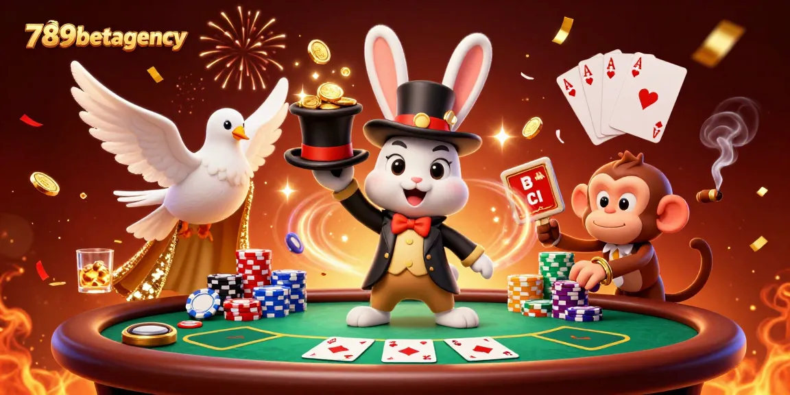 Experience slots and poker action with 789betagency in a vibrant 3D casino scene.