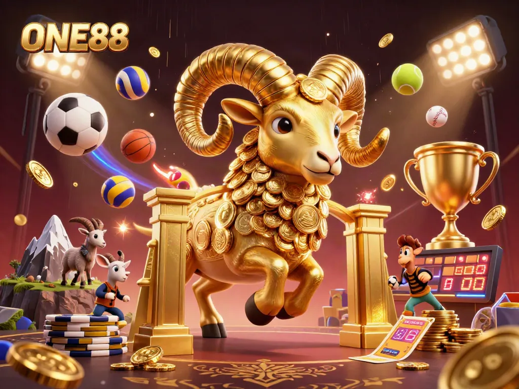Experience thrilling sports betting action at ONE88 with dynamic elements and a vibrant atmosphere.