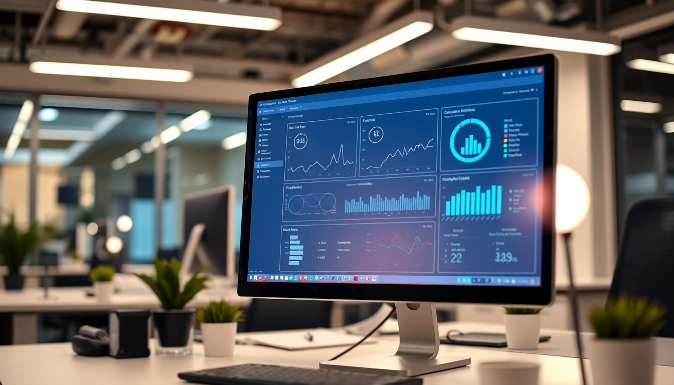 Showcase of call centre software interface on screen highlighting productivity features.