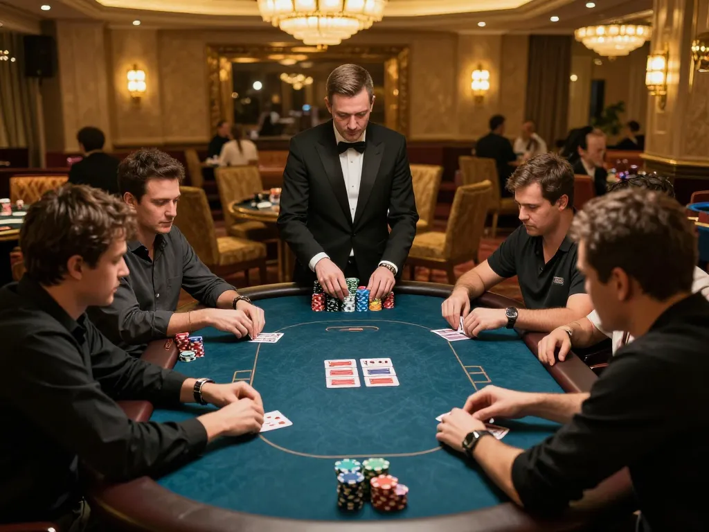 Players strategizing at TG88 poker table with intense focus on winning their bets