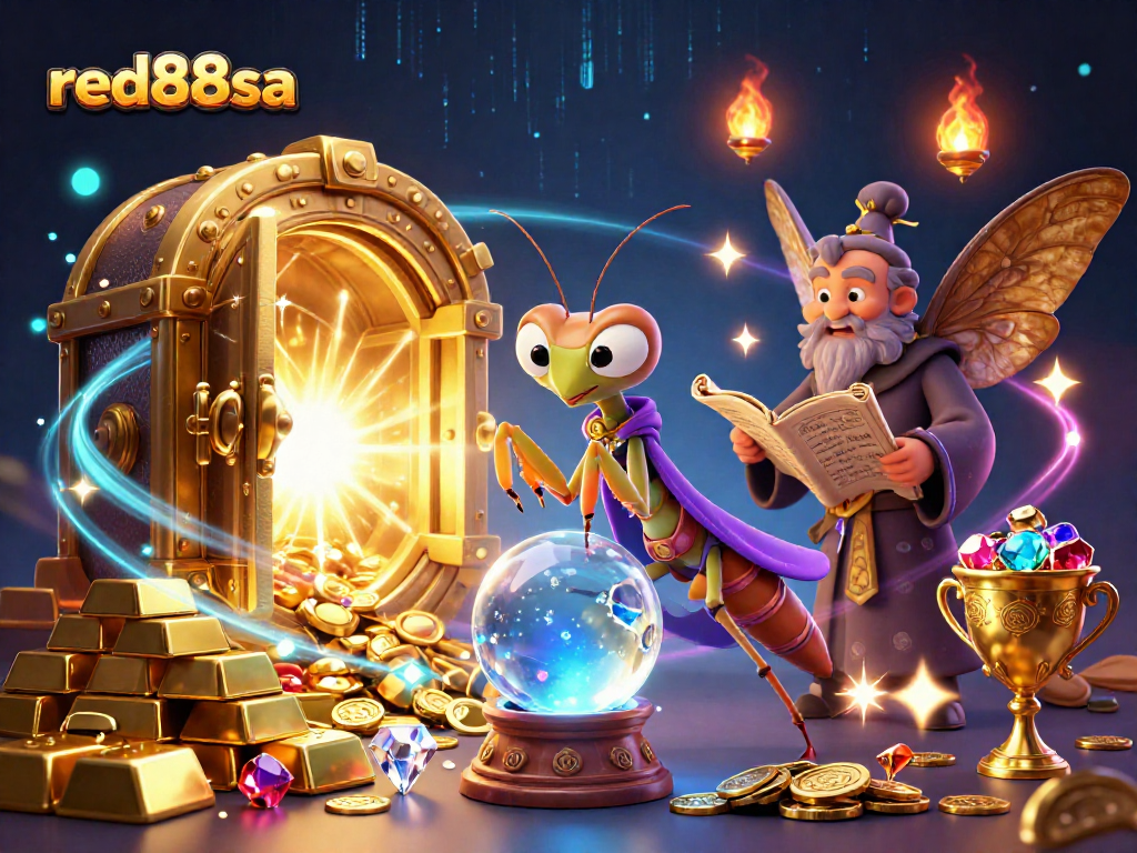 Experience thrilling fortune with red88sa and treasure in this vibrant 3D casino scene.