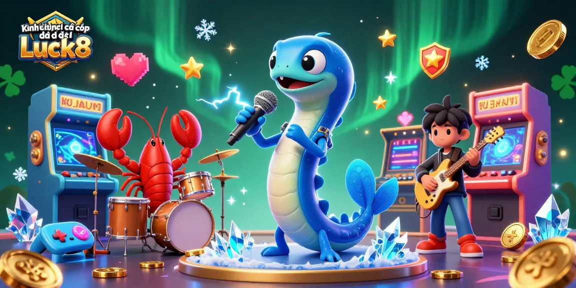 Kinh nghiệm cá cược đá gà Luck8 showcases an electrifying underwater casino performance with vibrant gaming elements and lively characters.