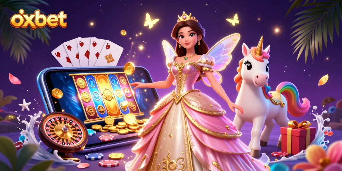 Experience thrilling gameplay with OXBET's vibrant 3D casino illustration featuring exciting slot games.