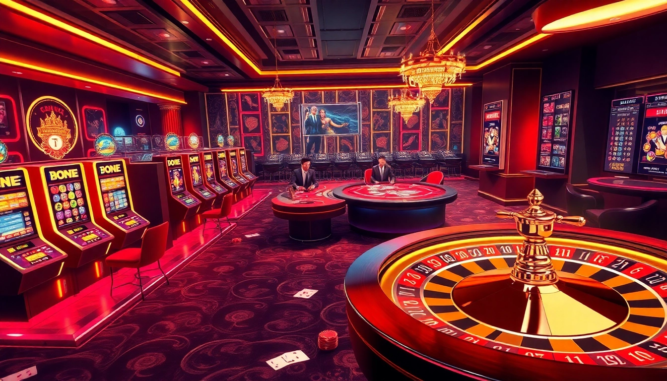 Experience the thrill of gambling at trang chủ nohu90 with luxury slot machines and vibrant casino atmosphere.
