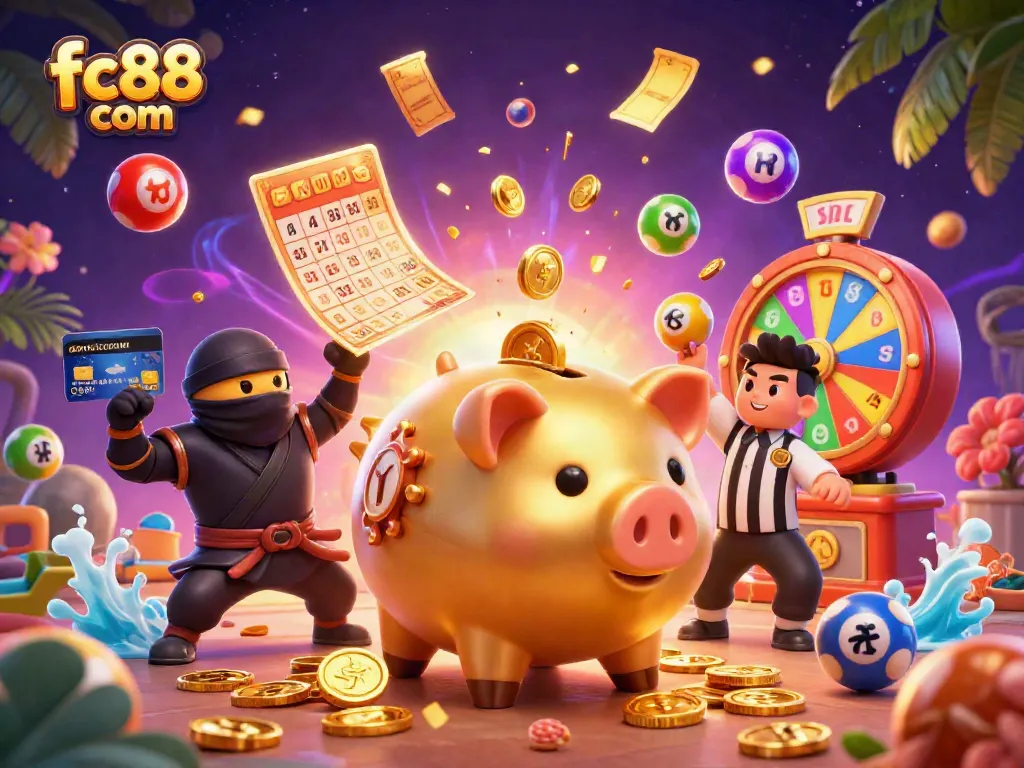 Engage with vibrant gameplay elements in fc88 com’s lottery-themed casino experience.