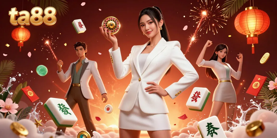Experience the thrilling atmosphere of ta88 casino with a confident woman showcasing luxury casino elements and vibrant decorations.