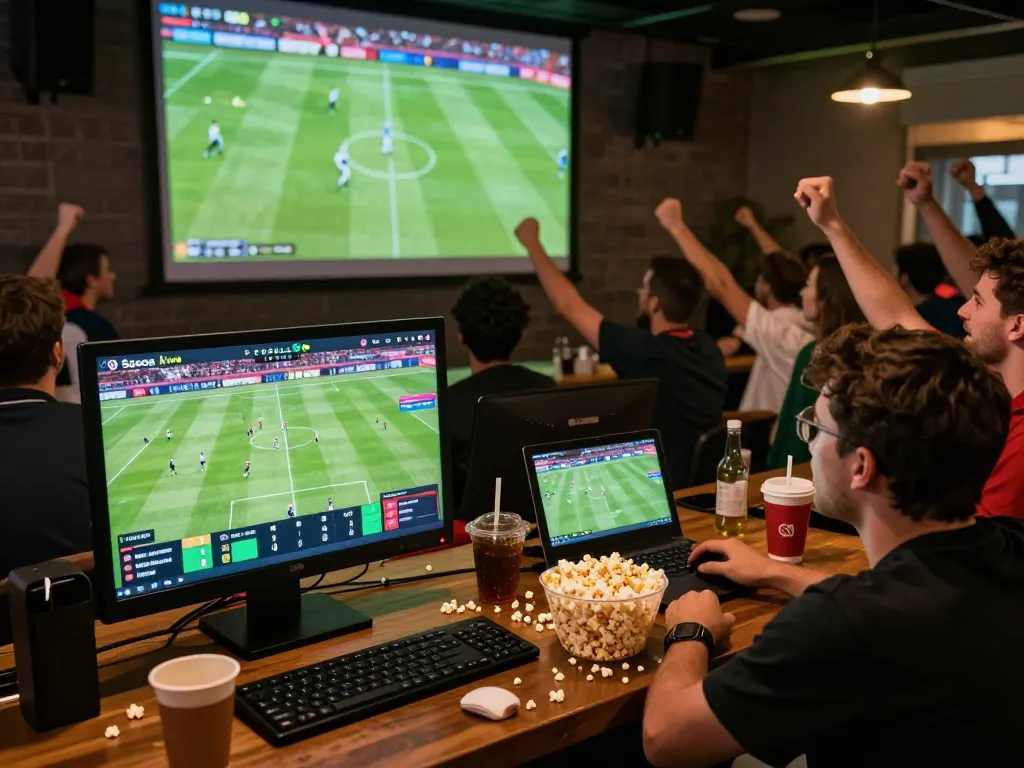Socolive users enthusiastically engage in live football streaming, celebrating immersive online sports entertainment