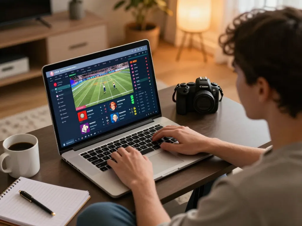 Kèo nhà cái hôm nay displayed on a laptop screen during an online sports betting session at home, showcasing user engagement and betting strategy.