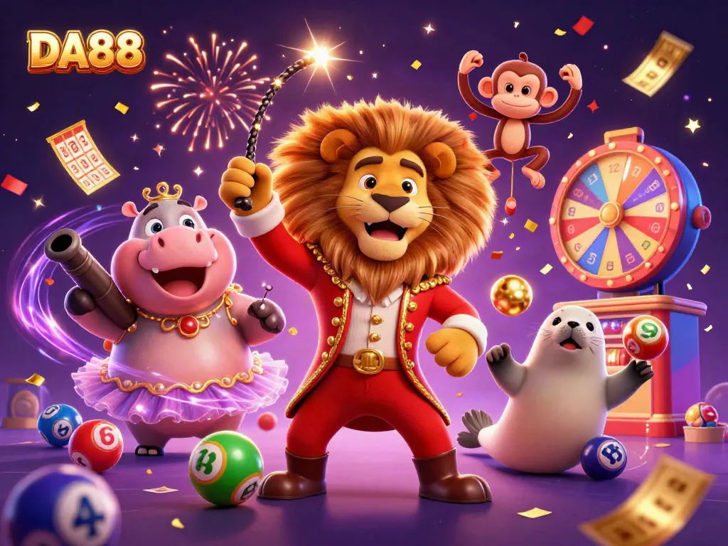 Engage in thrilling gameplay at DA88 with vibrant symbols and dynamic casino elements.