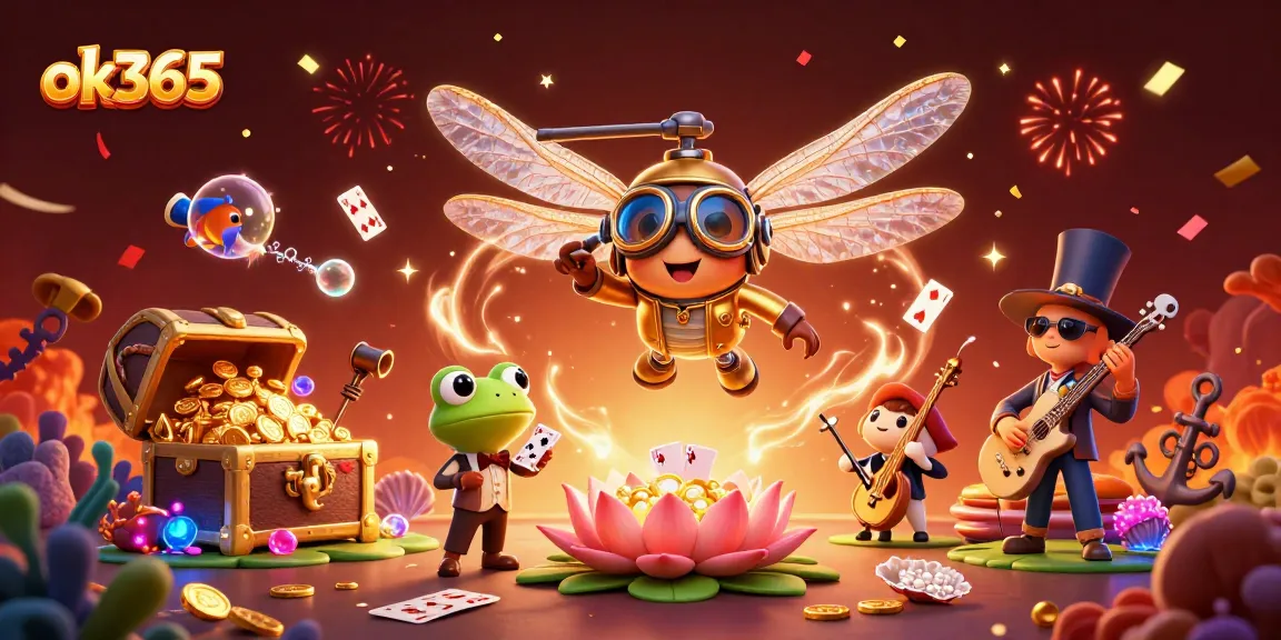 Play exciting games at ok365 with a vibrant casino atmosphere featuring thrilling characters and dynamic elements.