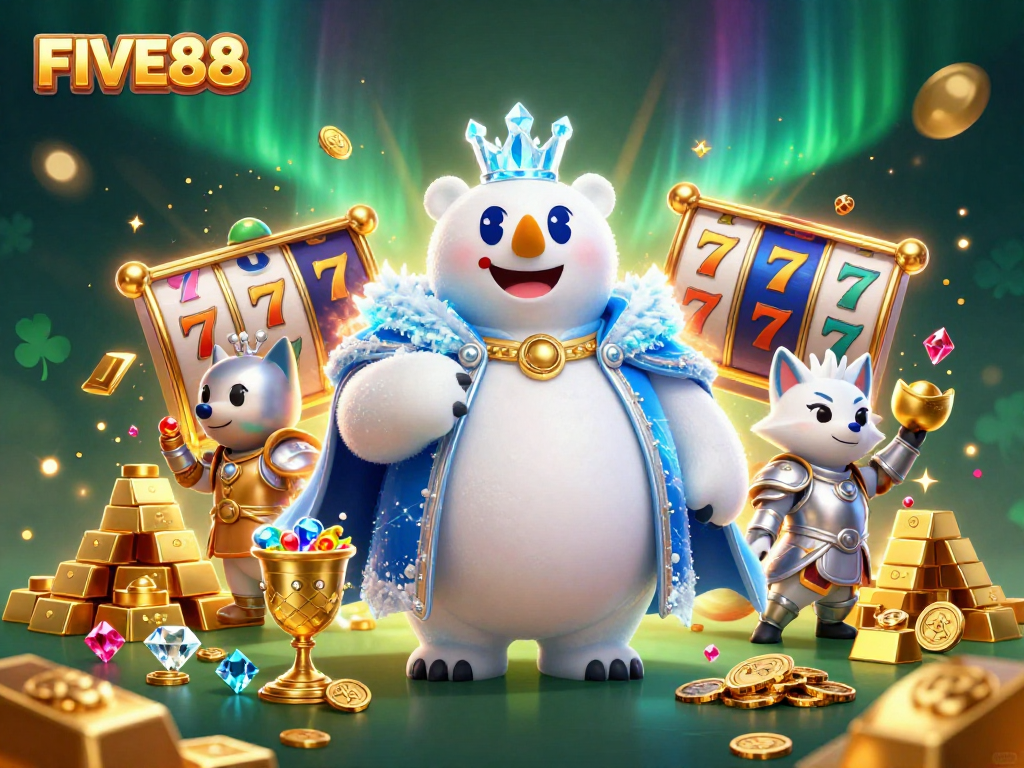 Experience exciting FIVE88 slots with the magical ice king polar bear and treasure-filled adventure.