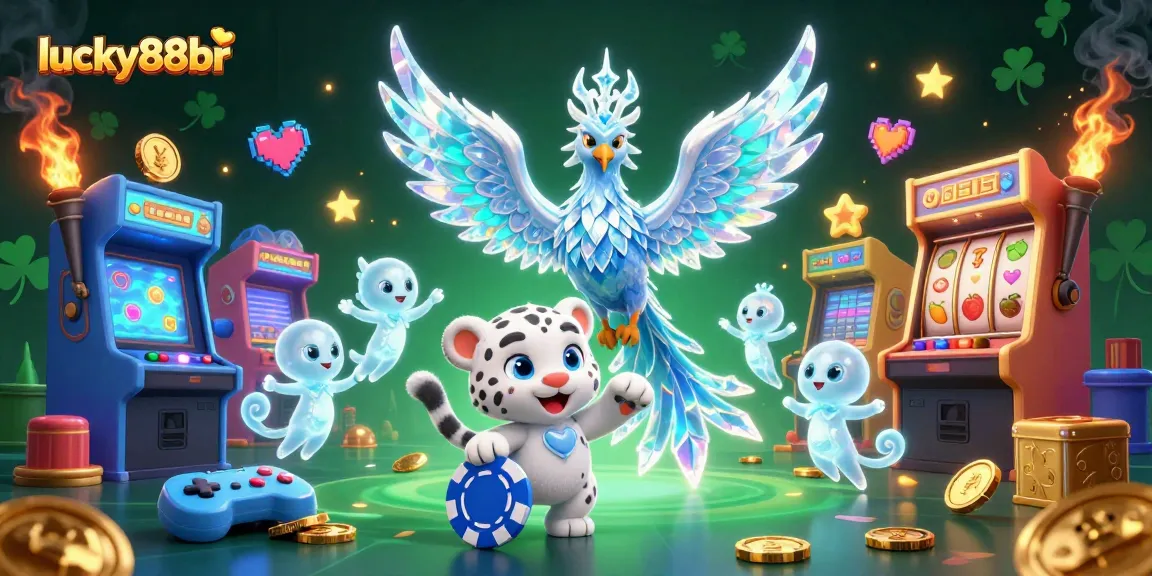 Experience thrilling gameplay in lucky88br with an enchanting ice phoenix surrounded by casino treasures.