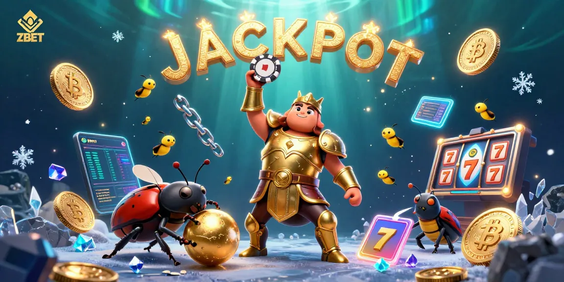 Experience thrilling wins with ZBET's jackpot scene, showcasing vibrant characters and casino elements.